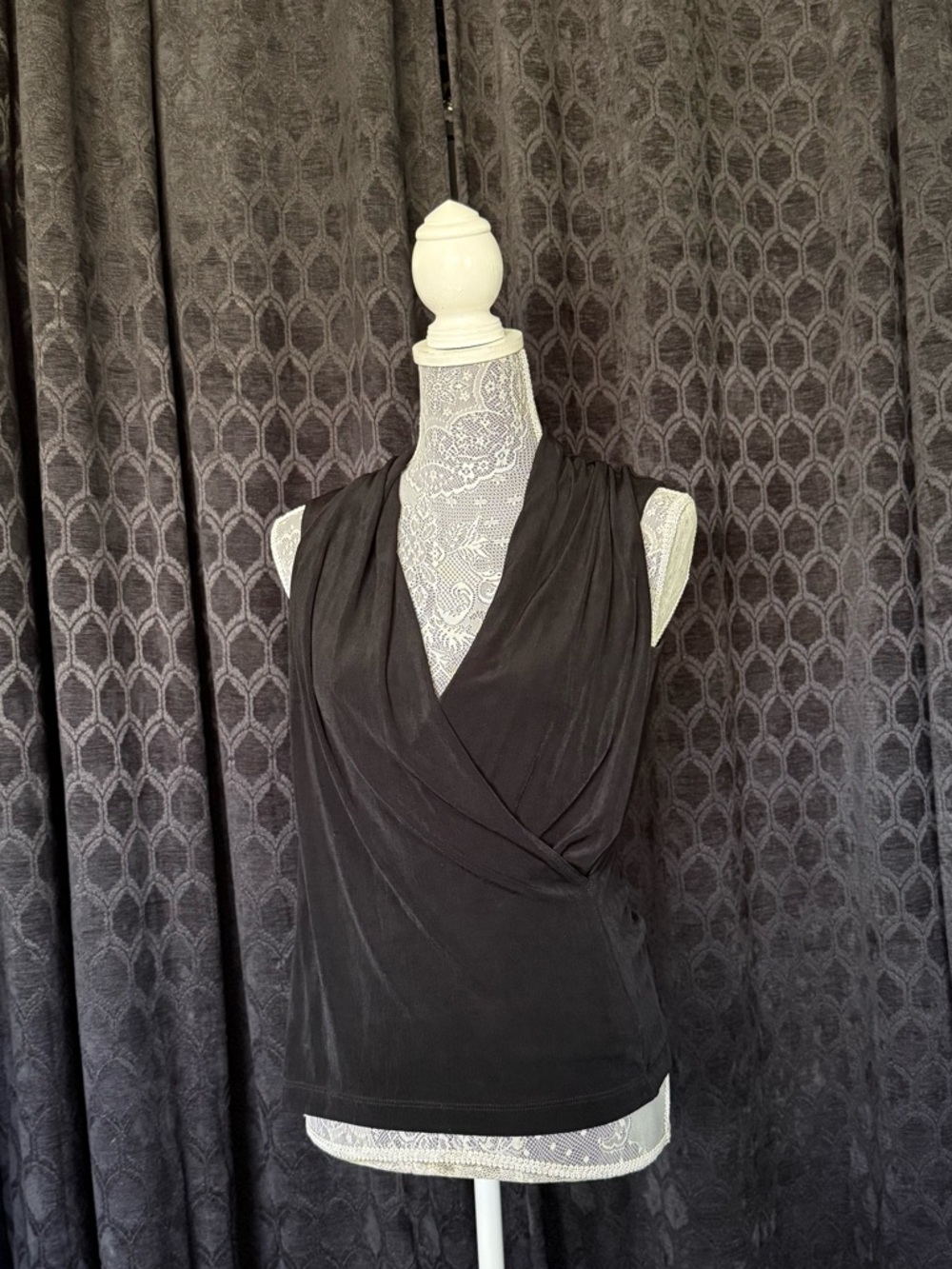 Chico's Black Draped Surplice Camisole